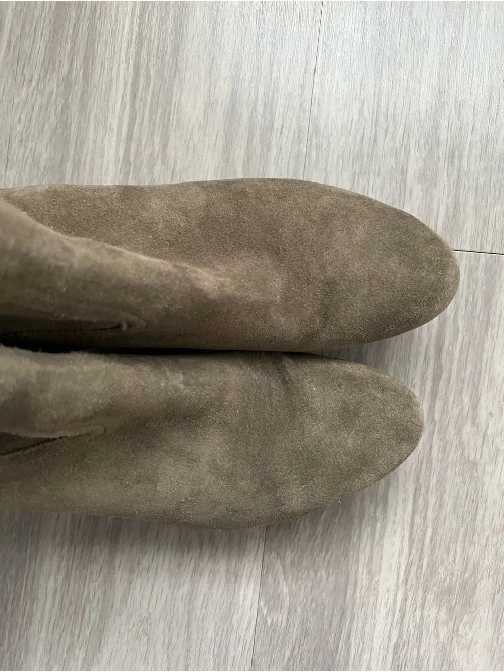 Cole Haan Suede Wedge Ankle Booties Taupe Brown Tassel Zip Size 8B